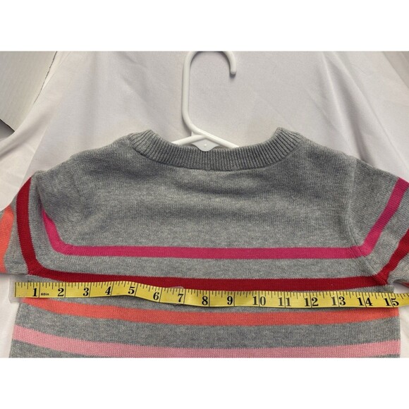 GAP Kids Girls Crazy Striped Heather Gray Long Sleeve Sweater Dress Sz (8-9) - Picture 7 of 9